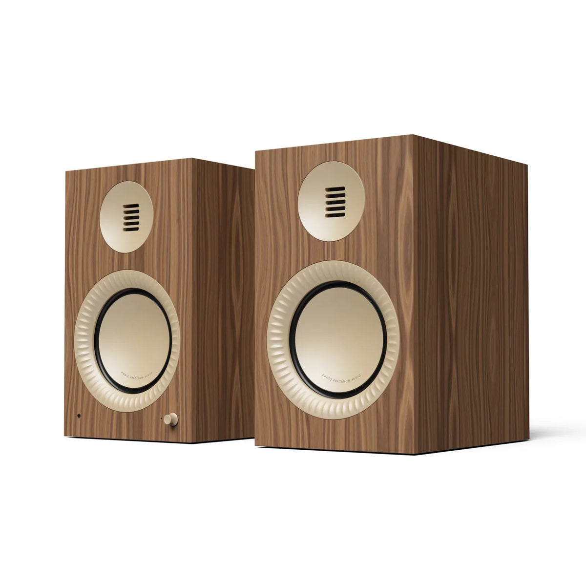 Kanto TUK Grand Gen 2 powered speakers in walnut