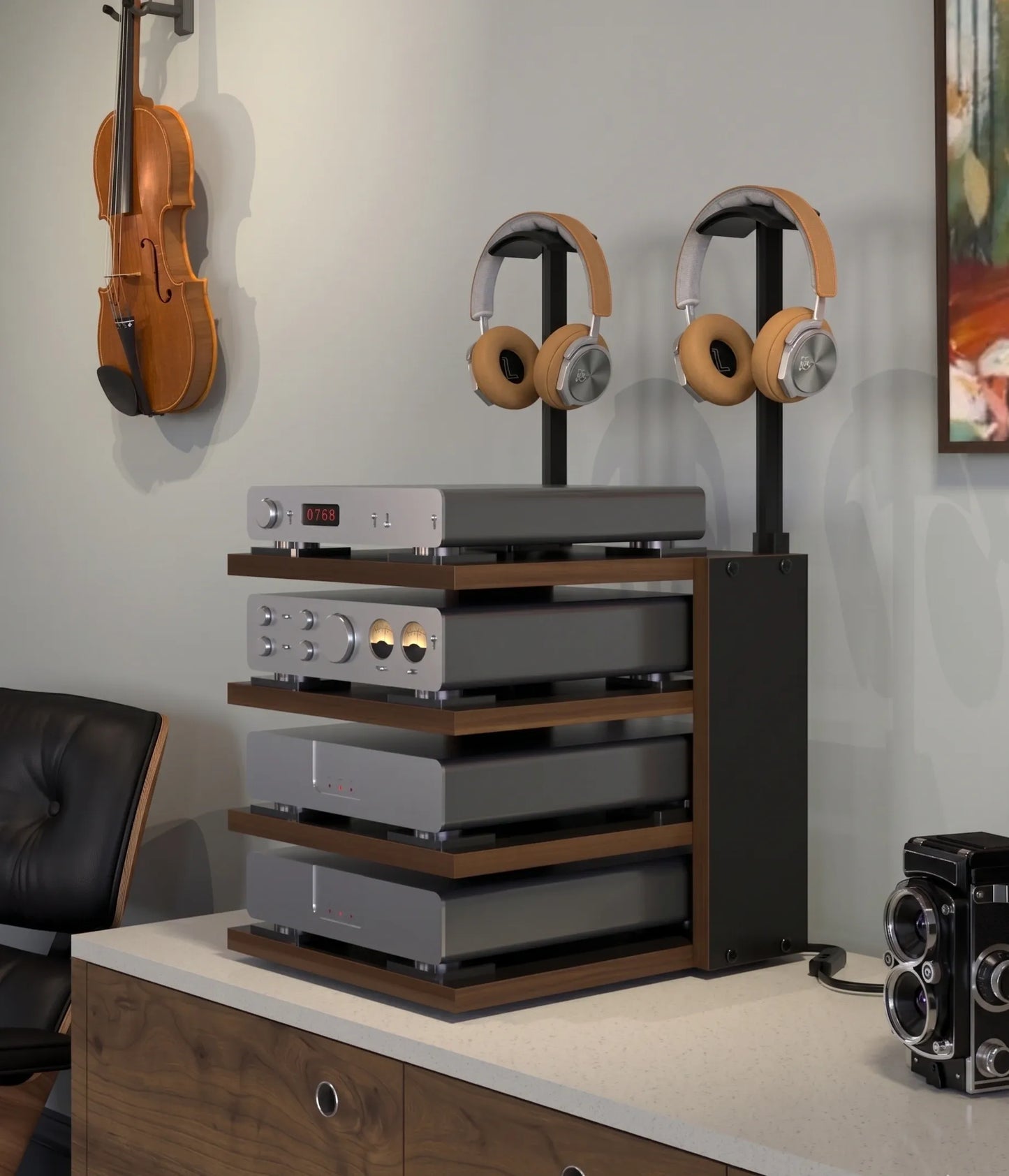 Guild Nines NanoRack Audio Rack With Lighted Shelf