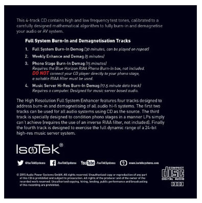 IsoTek Full System Enhancer CD & RIAA FILTER
