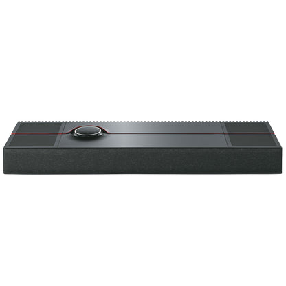 Naim Mu-so Utopia black all-in-one system viewed from the front and above