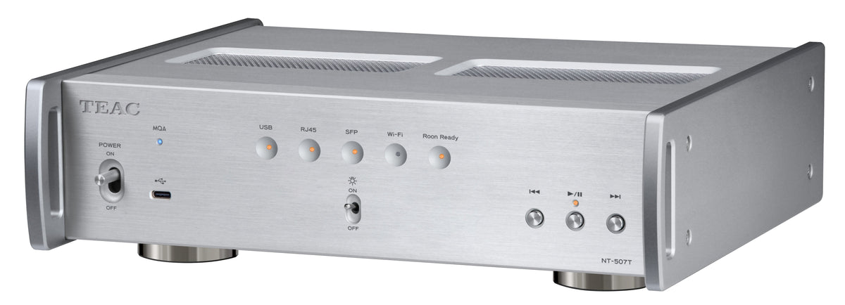TEAC NT-507T Silver angled view