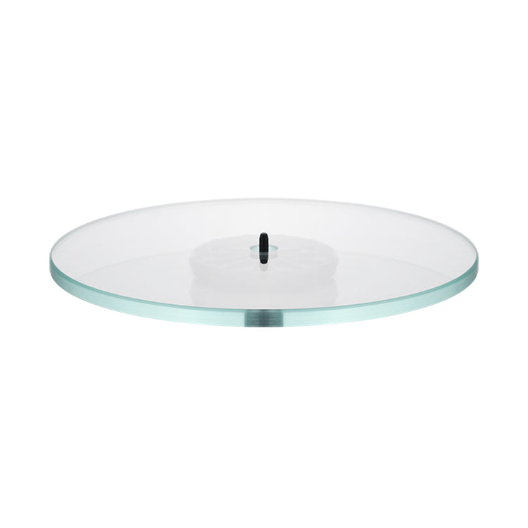 Rega Planar 6 glass platter shown with support assembly; replacement platter only