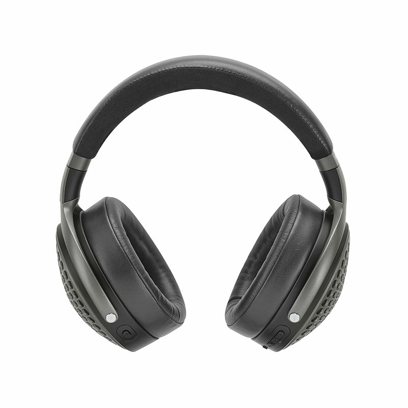 The black silver bathys headphones back view
