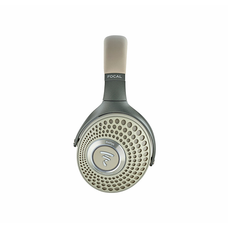 side view of the dune-colored Focal Bathys Wireless Headphones 