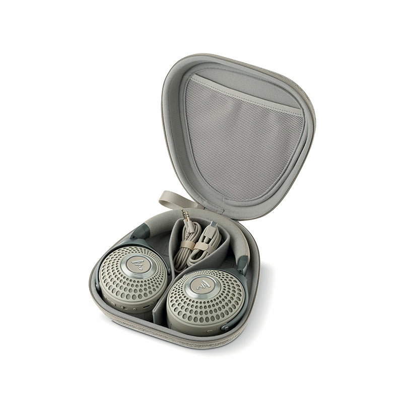 Bathys headphones in an open dune-colored case