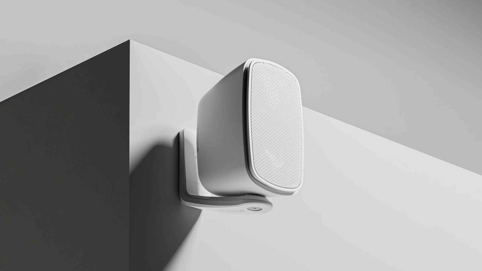 Monitor Audio Climate Series 3g from in white on side of house