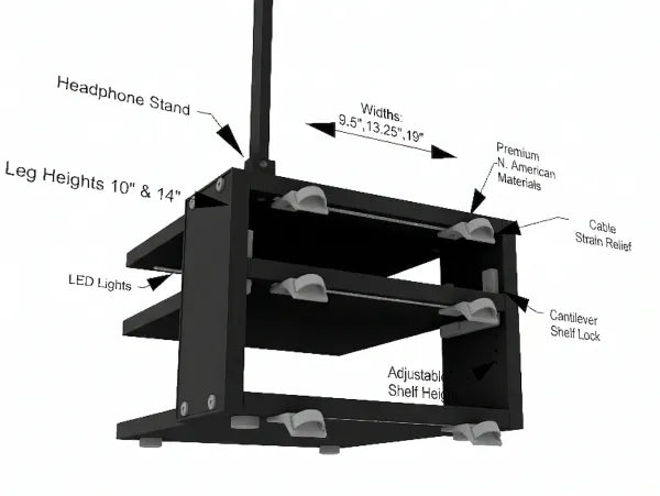 Guild Nines NanoRack Audio Rack With Lighted Shelf