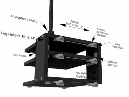 Guild Nines NanoRack Audio Rack With Lighted Shelf