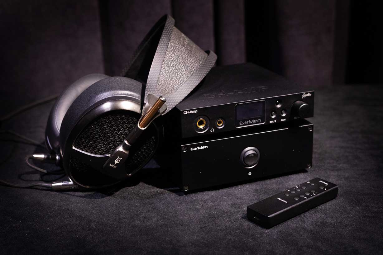 The EarMen CH-Amp Signature headphone all-in-one amp with power supply and remote,