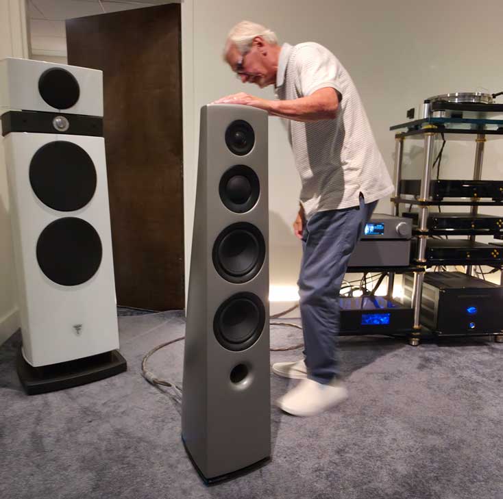 Fred Parvey inspects the Cambridge Edge S at House of Stereo in Jacksonville, FL