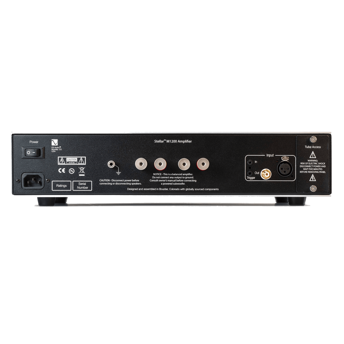 PS Audio Stellar M1200 Monoblock Amplifiers (Pair) rear connections