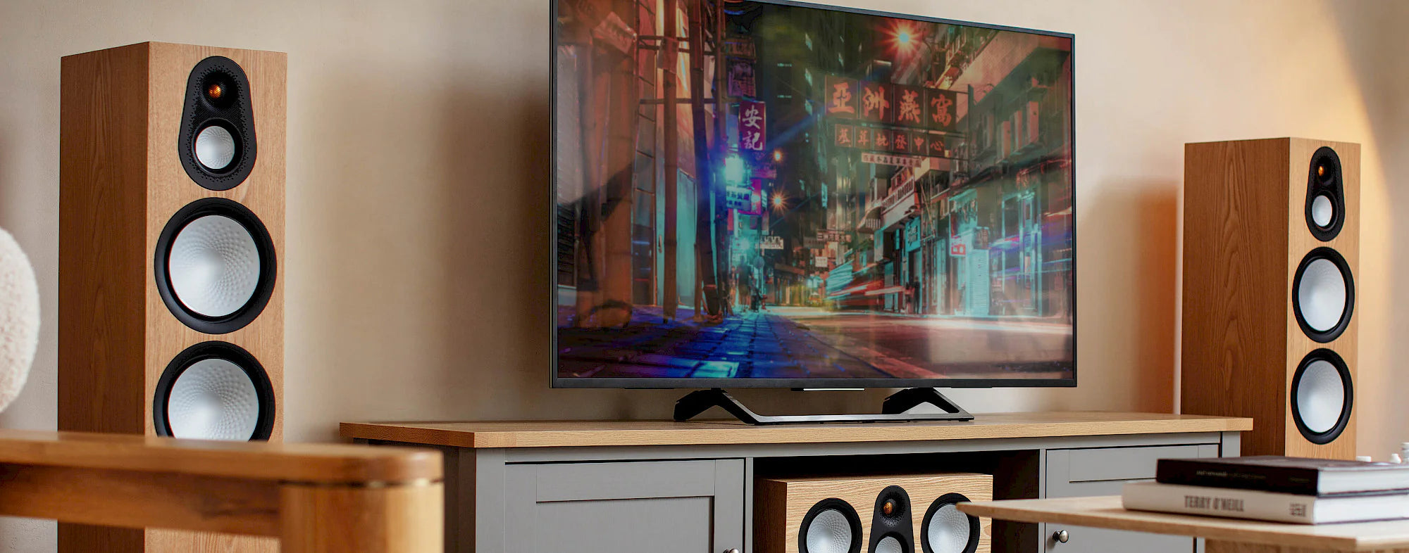 Monitor Audio Silver Series 500 in a stereo room with television