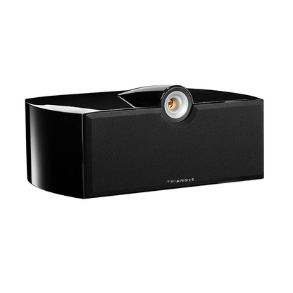 Triangle Signature Gamma Center Channel Speaker in Black Piano Lacquer Finish with grill on