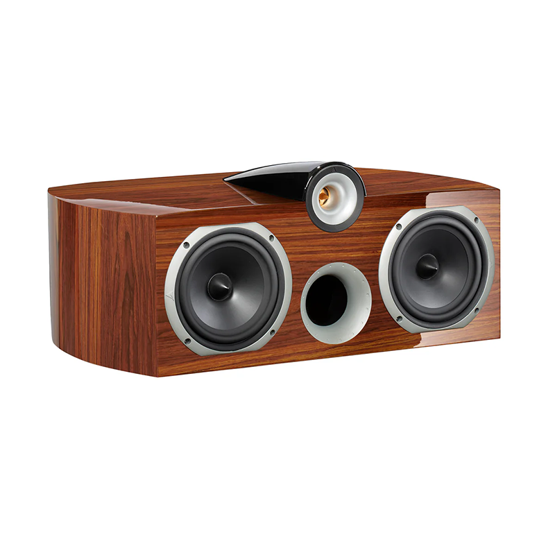 Triangle Signature Gamma Center Channel Speaker in Golden Oak Piano Lacquer Finish