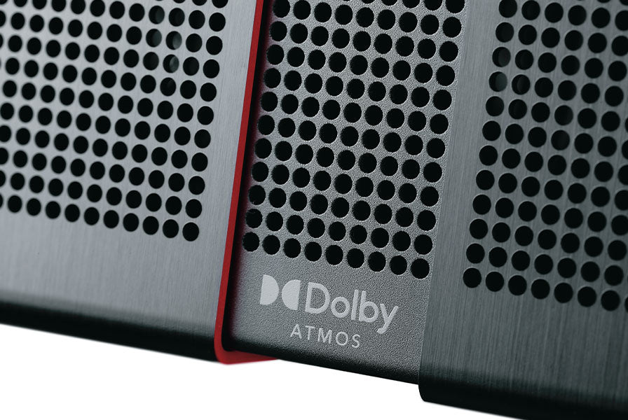 Dolby Atmos marking and red Utopia trim on Naim Mu-so Utopia